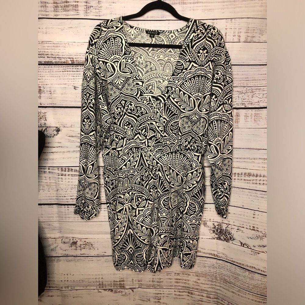 Cotton linen printed romper - Picture 5 of 13